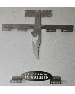 Rambo 1-5 Messer Designer Wandhalter Edelstahl...